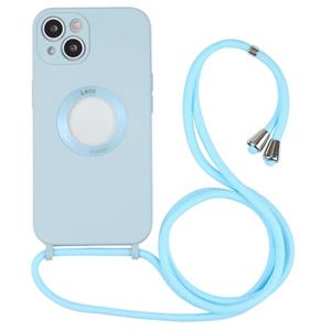 huismerk Acryl uitgehold telefoonhoesje met lanyard voor iphone 13 mini