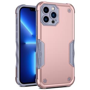 huismerk Antislip Armor Phone Case voor iPhone 13 Pro (Rose Gold)