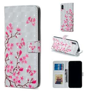 huismerk Butterfly Love bloem patroon horizontale Flip lederen hoes for iPhone X met houder & Card Slots & Foto Frame & portemonnee