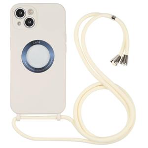 huismerk Acryl uitgehold telefoonhoesje met lanyard voor iphone 13 mini