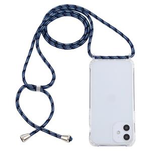 huismerk Transparante acryl airbag schokbestendige telefoon beschermhoes met Lanyard voor iPhone 12 Mini (Gradient Blue)