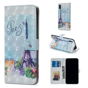 huismerk Toren patroon horizontale Flip lederen case voor iPhone X met houder & kaartsleuven & foto frame & portemonnee