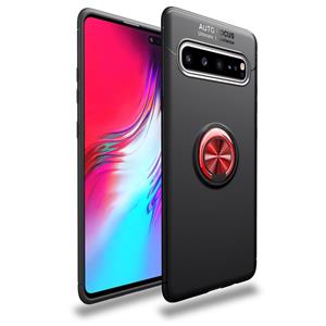 huismerk Magnetische 360 graden rotatie Ring houder Armor schokbestendige TPU Case voor Galaxy S10 5G (rood)