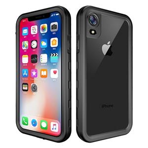 huismerk 2m waterdichte Sneeuwvaste 2m schokbestendige stofdichte PC + Siliconenhoesje voor iPhone XR (zwart)