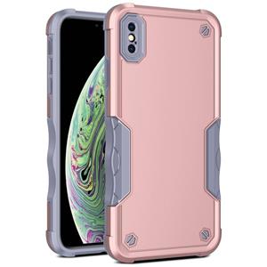 huismerk Antislip Armor Phone Case voor iPhone XS MAX (ROSE GOUD)