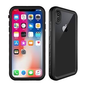 huismerk 2m waterdichte Sneeuwvaste 2m schokbestendige stofdichte PC + Siliconenhoesje voor iPhone XS Max (zwart)