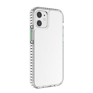 huismerk 2 in 1 Ultra Clear Shockproof PC+ TPU Case met verwisselbare kleurenknop voor iPhone 12 mini(Groen)