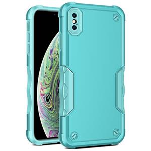 huismerk Antislip Armor Phone Case voor iPhone XR (Mint Green)