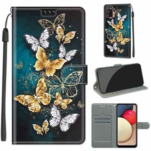 huismerk Voor Samsung Galaxy A02S / M02S Voltage Gekleurde Tekening Magnetische Sluiting Horizontale Flip PU Lederen Case met Houder & Card Slots (C20 Gold Sil