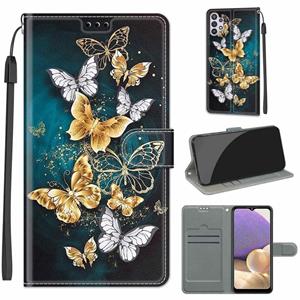 huismerk Voor Samsung Galaxy A32 5G Voltage Gekleurde Tekening Magnetische Sluiting Horizontale Flip PU Lederen Case met Houder & Card Slots (C20 Gold Silver F