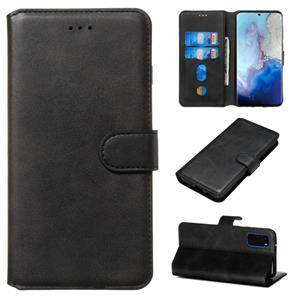 huismerk Voor Galaxy S20 Classic Calf Texture Magnetic Attraction Horizontal Flip Leather Case met Stand & Card Slots & Wallet Function(Black)