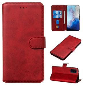 huismerk Voor Galaxy S20 Classic Calf Texture Magnetic Attraction Horizontal Flip Leather Case met Stand & Card Slots & Wallet Function(Red)