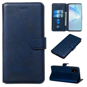 huismerk Voor Galaxy S20+ Classic Calf Texture Magnetic Attraction Horizontal Flip Leather Case met Stand & Card Slots & Wallet Function(Blue)