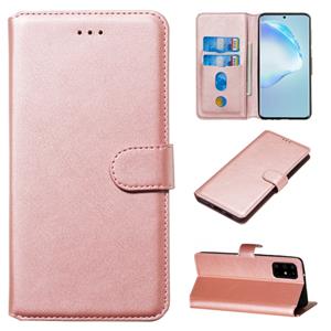 huismerk Voor Galaxy S20+ Classic Calf Texture Magnetic Attraction Horizontal Flip Leather Case met Stand & Card Slots & Wallet Function(Rose Gold)