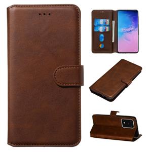 huismerk Voor Galaxy S20 Ultra Classic Calf Texture Magnetic Attraction Horizontal Flip Leather Case met Stand & Card Slots & Wallet Function(Brown)