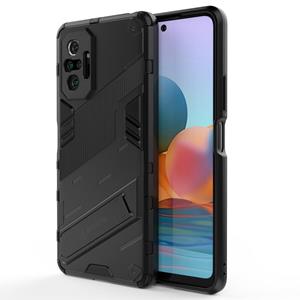 huismerk Voor Xiaomi Redmi Note 10 Pro Punk Armor 2 in 1 PC + TPU Shockproof Case met onzichtbare houder (zwart)