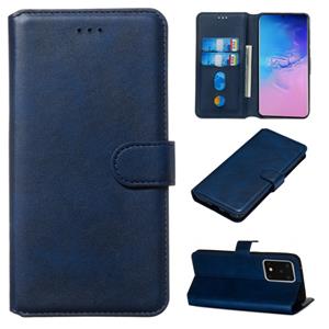 huismerk Voor Galaxy S20 Ultra Classic Calf Texture Magnetic Attraction Horizontal Flip Leather Case met Stand & Card Slots & Wallet Function(Blue)