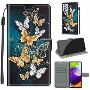 huismerk Voor Samsung Galaxy A52 5G Voltage Gekleurde Tekening Magnetische Sluiting Horizontale Flip PU Lederen Case met Houder & Card Slots (C20 Gold Silver F