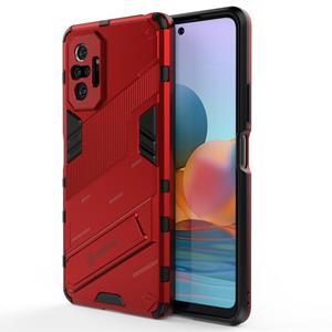 huismerk Voor Xiaomi Redmi Note 10 Pro Punk Armor 2 in 1 PC + TPU Shockproof Case met onzichtbare houder (rood)