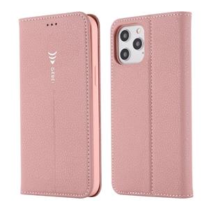 GEBEI PU+TPU Horizontale Flip Beschermhoes met houder & kaartslots voor iPhone 12 mini(Rose Gold)