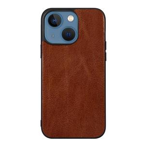 huismerk Lederen dubbele kleur Crazy Horse Telefoon Case voor iPhone 13 (Brown)