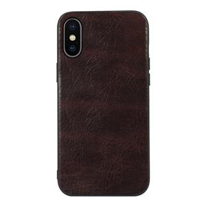 huismerk Echt lederen dubbele kleur Crazy Horse Phone Case voor iPhone XS max