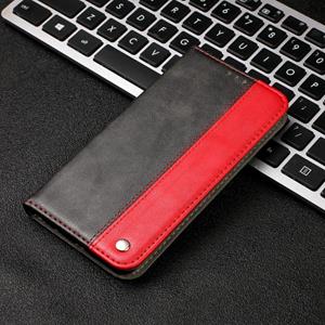 huismerk Voor iPhone 12 Business Solid Color Stitching Horizontale Flip Lederen case met Holder & Card Slots(Rood)