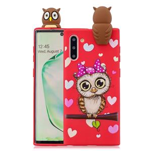 huismerk Voor Galaxy Note 10 schokbestendige cartoon TPU beschermende case (rode uil)