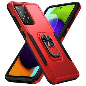 huismerk Voor Samsung Galaxy A52 5G / 4G Pioneer Armor Heavy Duty PC + TPU Houder Phone Case (rood + zwart)