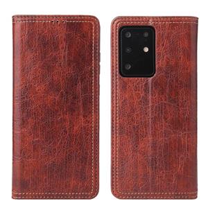 fierreshann Voor Samsung Galaxy S20 Fierre Shann Retro Tree Bark Texture PU Magnetic Horizontal Flip Leather Case met Holder & Card Slots & Wallet(Red)