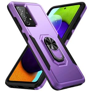 huismerk Voor Samsung Galaxy A52 5G / 4G Pioneer Armor Heavy Duty PC + TPU Houder Phone Case (Purple + Black)