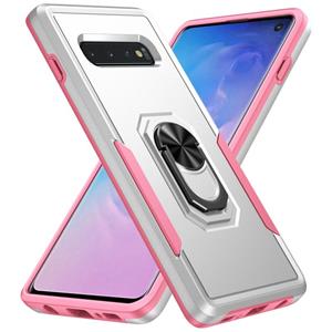 huismerk Voor Samsung Galaxy S10 Pioneer Armor Heavy Duty PC + TPU Houder Phone Case (White)