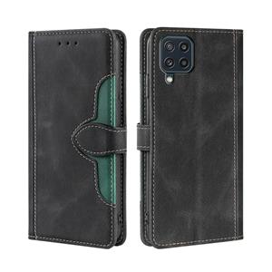 huismerk Voor Samsung Galaxy M32 Global Skin Feel Straw Hat Magnetische Gesp horizontale Flip PU Lederen Case met Houder & Card Slots & Portemonnee (Zwart)