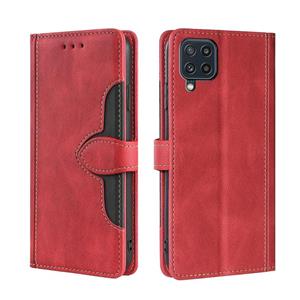 huismerk Voor Samsung Galaxy M32 Global Skin Feel Straw Hat Magnetische Gesp horizontale Flip PU Lederen Case met Houder & Card Slots & Portemonnee