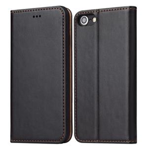 fierreshann Fierre Shann PU Genuine Leather Texture Horizontale Flip Lederen case met houder & kaartslots & portemonnee voor iPhone 8 / 7 / SE 2020(Zwart)