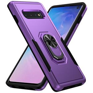 huismerk Voor Samsung Galaxy S10 Pioneer Armor Heavy Duty PC + TPU Houder Phone Case (Purple + Black)