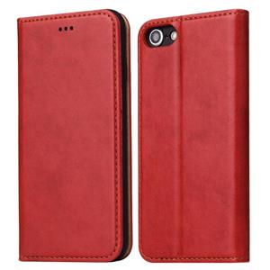 fierreshann Fierre Shann PU Genuine Leather Texture Horizontale Flip Lederen case met houder & kaartslots & portemonnee voor iPhone 8 / 7 / SE 2020(Rood)