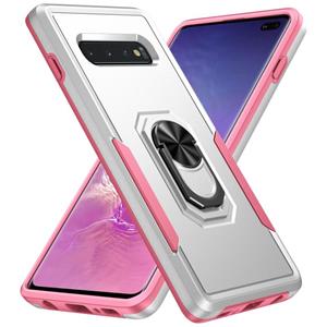 huismerk Voor Samsung Galaxy S10 + Pioneer Armor Heavy Duty PC + TPU Houder Phone Case (White)