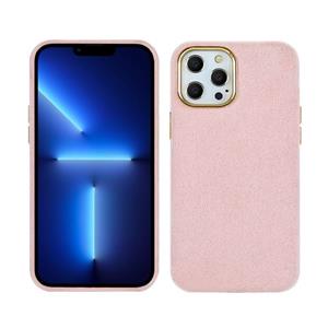 huismerk Pluche Rowout PU-telefooncase voor iPhone 13 Pro (Pink)