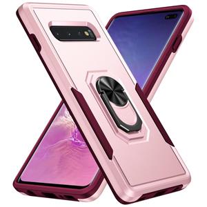 huismerk Voor Samsung Galaxy S10 + Pioneer Armor Heavy Duty PC + TPU Houder Phone Case (Pink)