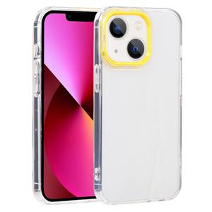 huismerk Macaron Lens Frame Transparante TPU-telefooncase voor iPhone 13