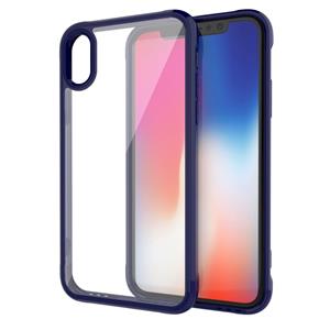 huismerk Transparante acryl + TPU airbag schokbestendig geval voor iPhone XS/X (blauw)