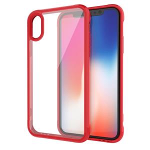 huismerk Transparante acryl + TPU airbag schokbestendig geval voor iPhone XS/X (rood)