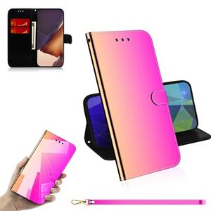 huismerk Voor Samsung Galaxy Note20 Ultra Imitated Mirror Surface Horizontale Flip Lederen case met Holder & Card Slots & Wallet & Lanyard(Gradient Color)