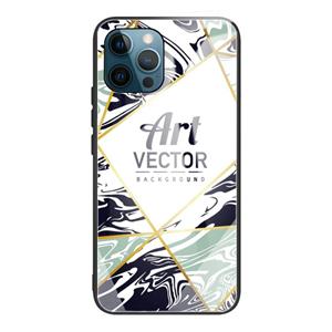 huismerk Marmer gehard glas achterkant TPU grenszaak voor iphone 13 pro (HCBL-18)