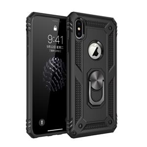 huismerk Sergeant Armor Shockproof TPU + PC beschermhoes voor iPhone X / XS met 360 graden rotatie houder (zwart)