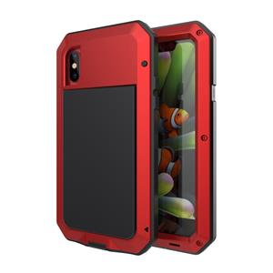 huismerk Metalen schokbestendige waterdichte beschermhoes voor iPhone X (rood)