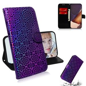 huismerk Voor Samsung Galaxy Note20 Ultra Solid Color Kleurrijke Magnetische gesp horizontale flip pu lederen kast met Holder & Card Slots & Wallet & Lanyard(P