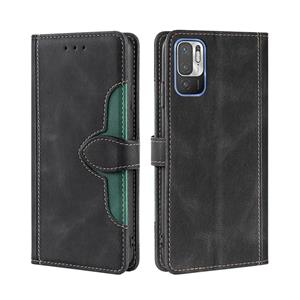 huismerk Voor Xiaomi Redmi Note 10 5G / POCO M3 PRO 5G Huid Feel Stro Hoed Magnetische Gesp horizontale Flip PU Lederen Case met Houder & Card Slots & Portemon