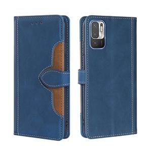 huismerk Voor Xiaomi Redmi Note 10 5G / POCO M3 PRO 5G Huid Feel Straw Hat Magnetische Gesp horizontale Flip PU Lederen Case met Houder & Card Slots & Portemon